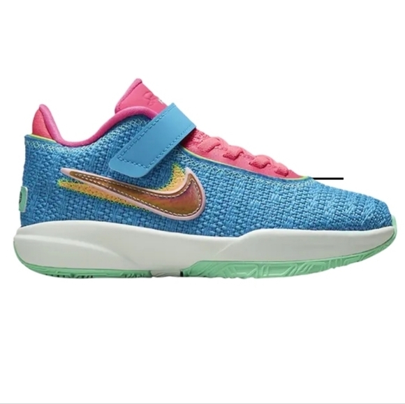 Nike Other - BNIB Nike LeBron 20 Laser Blue Kids Size 3Y DQ8651-400 Multi Color Swoosh B-Ball